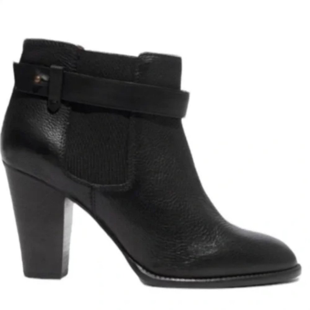 Madewell Lonny Black Leather Heeled Chelsea Ankle Booties Size 8